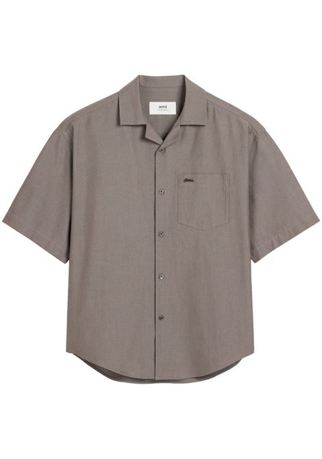 Smoke grey short-sleeve shirt Ami paris - men